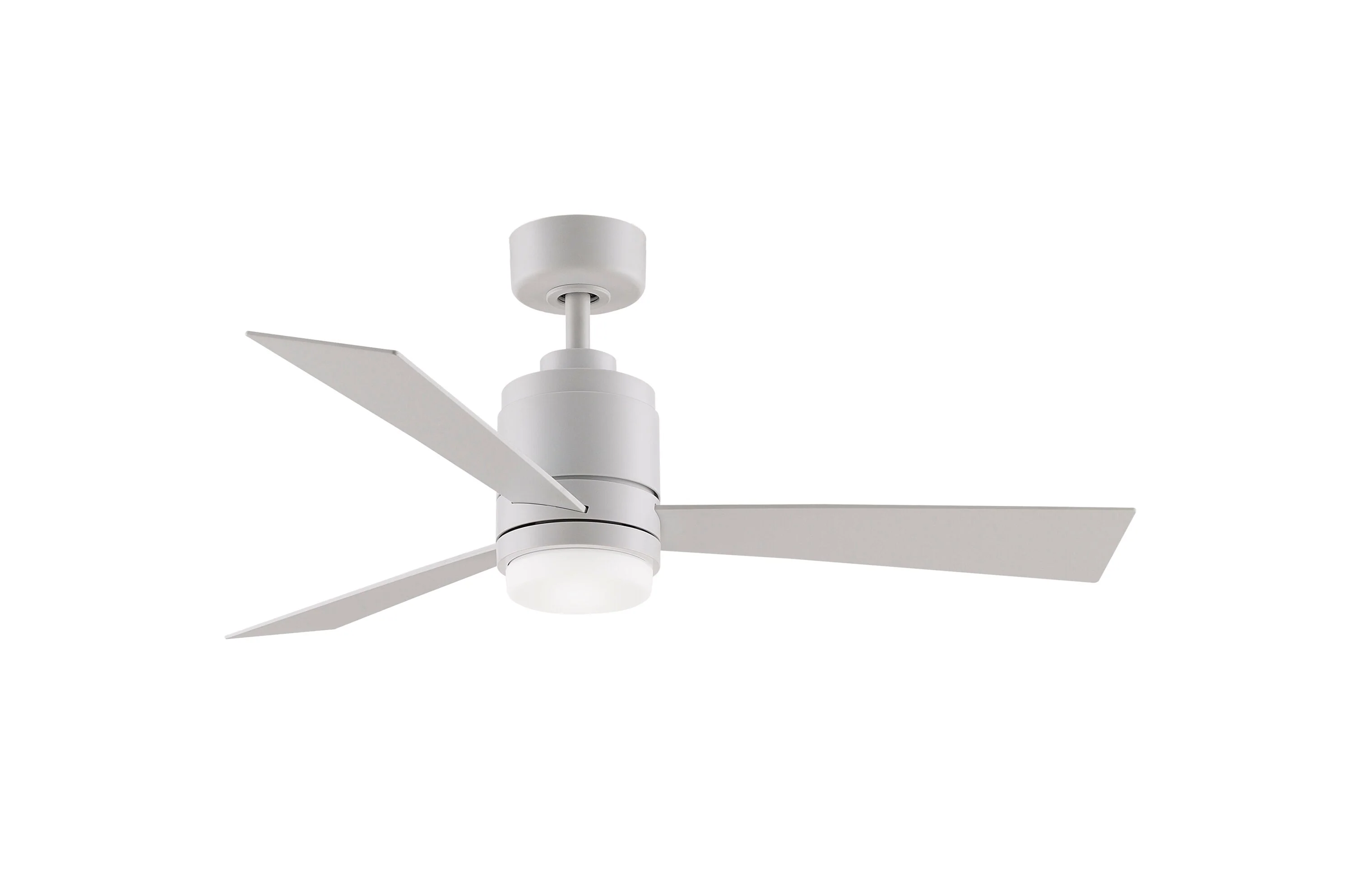 Fanimation Studio Collection All-Weather Pylon 48-in Matte White LED Indoor/Outdoor Ceiling Fan with Remote (3-Blade)