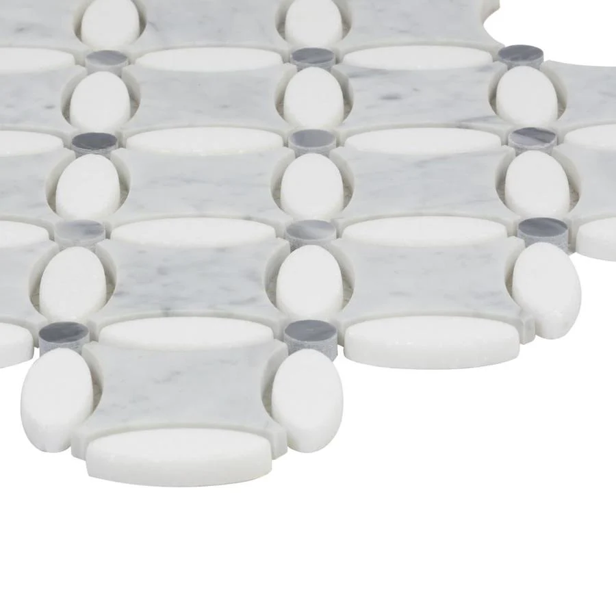 Satori Flower 12-in x 12-in Polished Natural Stone Marble Mosaic Tile - Image 3