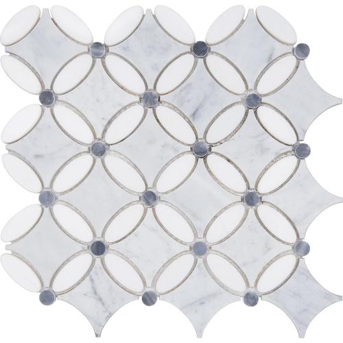 Satori Flower 12-in x 12-in Polished Natural Stone Marble Mosaic Tile - Image 5