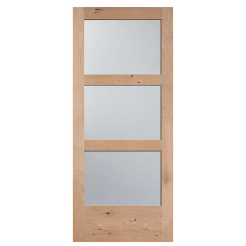 Masonite Traditional 36-in x 84-in Natural Unfinished Knotty Alder Wood Single Barn Door