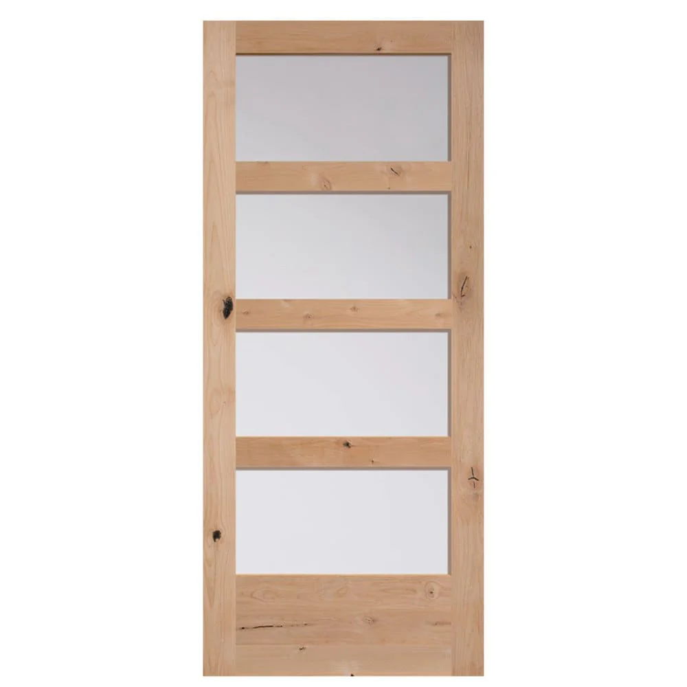 Masonite Traditional 36-in x 84-in Natural Unfinished Knotty Alder Wood Single Barn Door