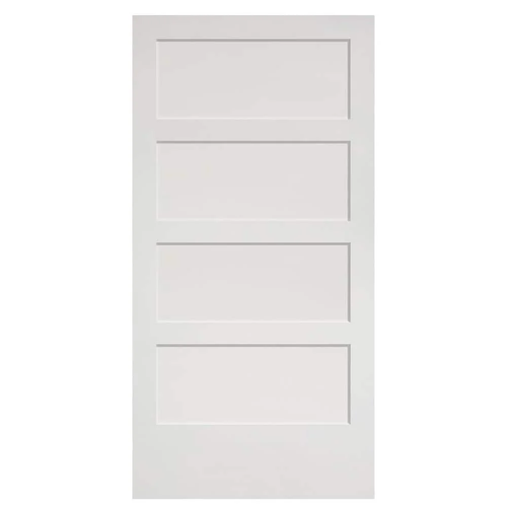 Masonite Traditional 42-in x 84-in 4-Panel Primed MDF Single Barn Door