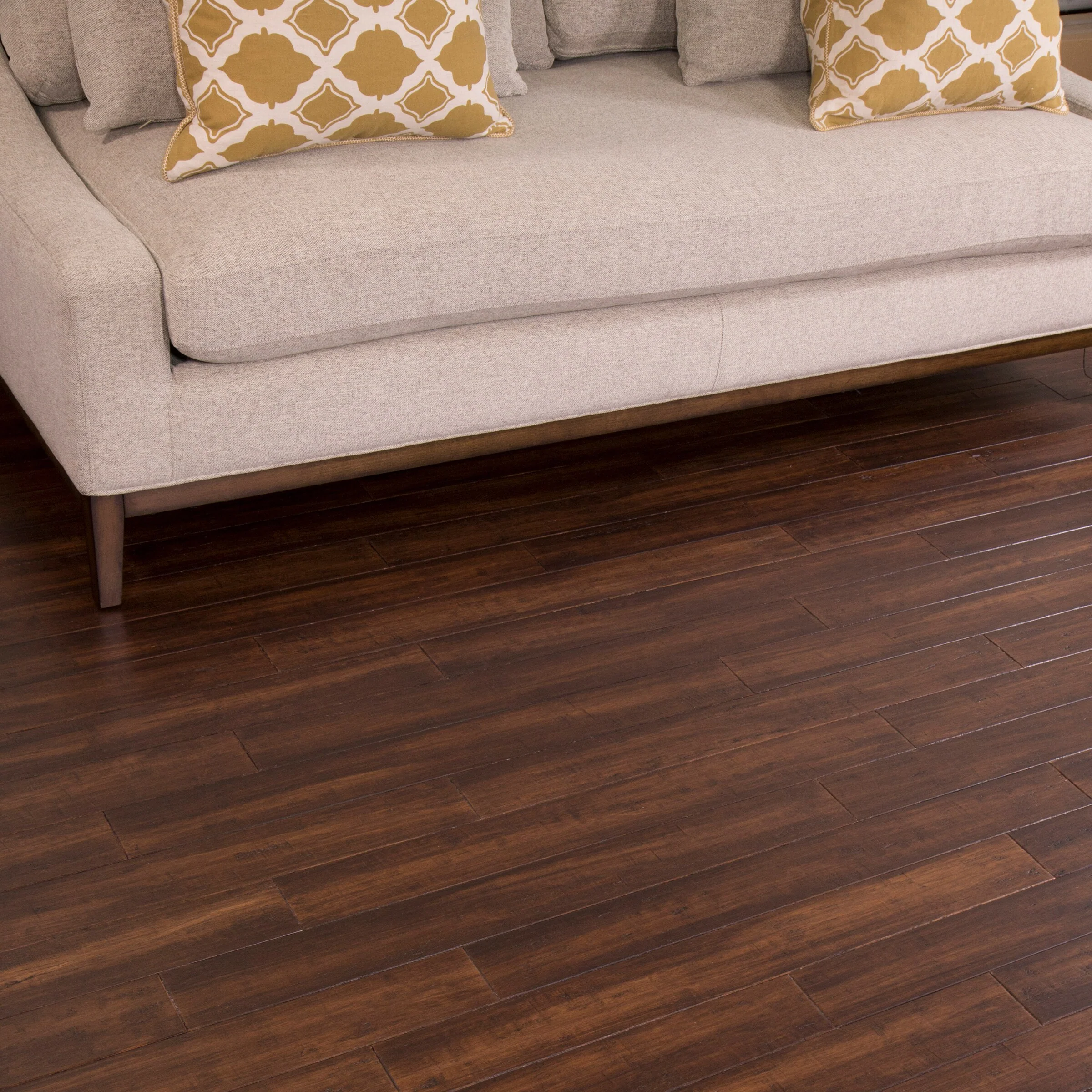 Cali Bamboo Fossilized 3.75-in Bordeaux Distressed Solid Bamboo Hardwood Flooring, 7/16-in T x 36-in L (22.69-sq ft/Carton) - Image 5