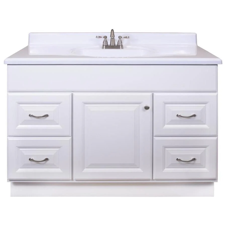 Project Source 48-in White Bathroom Vanity Cabinet - Image 4