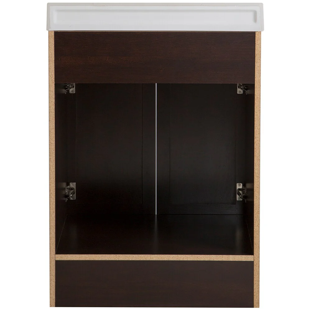 Project Source 24.5-in Java Single Sink Bathroom Vanity with White Cultured Marble Top - Image 14