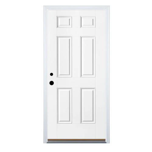 Therma-Tru Benchmark Doors 36-in x 80-in Fiberglass Half Lite Right-Hand Inswing Ready-to-Paint Prehung Single Front Door with Brickmould - Image 2