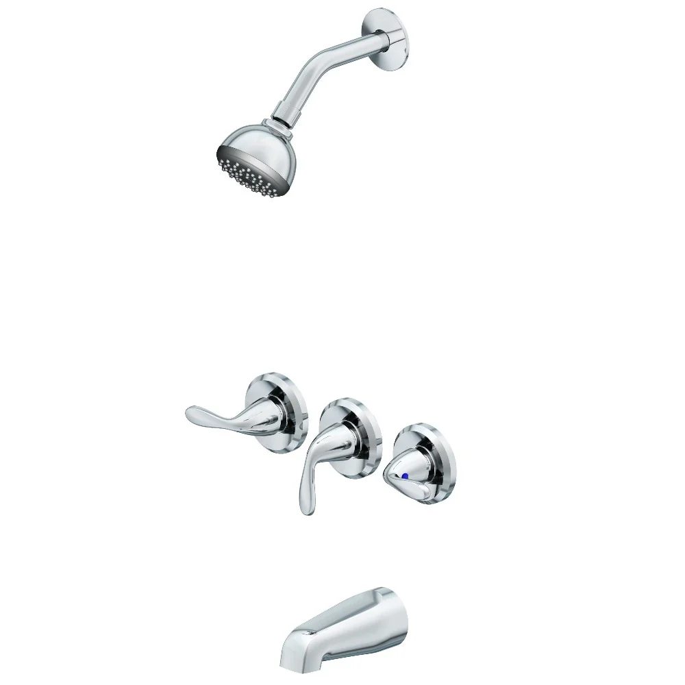 Project Source Everfield 3-Handle Tub and Shower Faucet with Valve, Polished Chrome (1.75 GPM) - Image 4