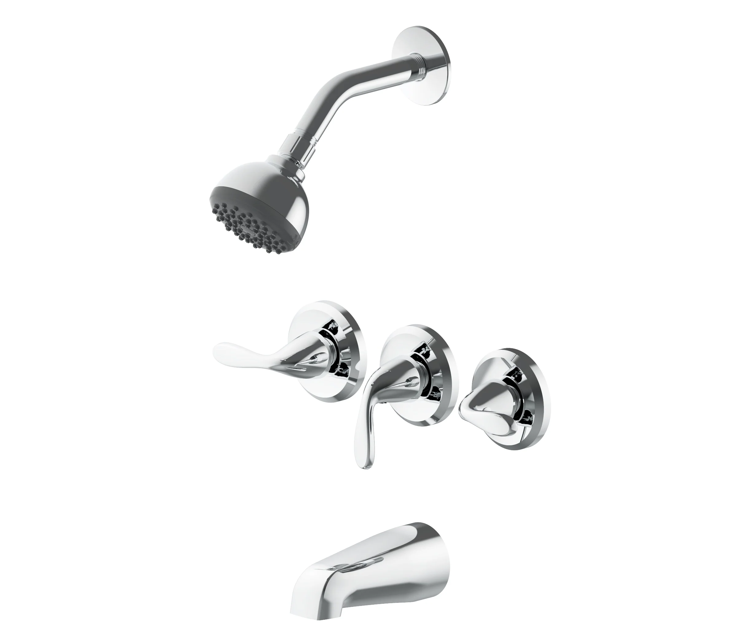 Project Source Everfield 3-Handle Tub and Shower Faucet with Valve, Polished Chrome (1.75 GPM) - Image 5
