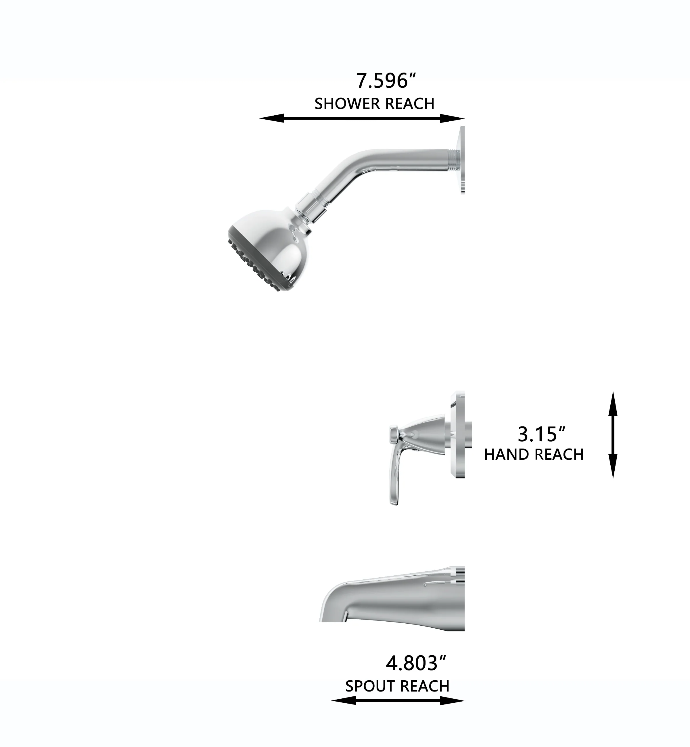 Project Source Everfield 3-Handle Tub and Shower Faucet with Valve, Polished Chrome (1.75 GPM) - Image 7