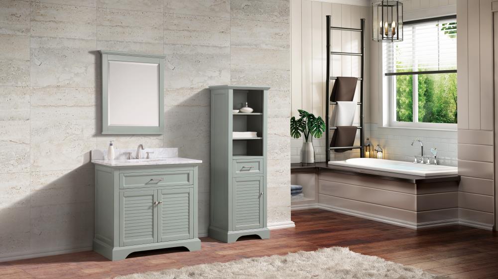 Avanity Colton 22-in W x 65-in H x 16-in D Basil Green Plywood Freestanding Linen Cabinet - Image 6
