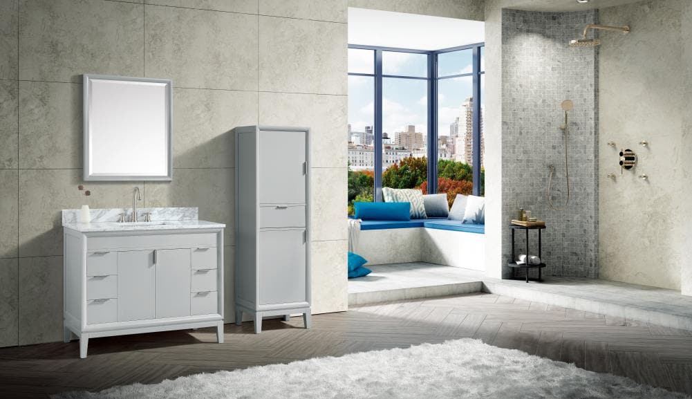 Avanity Emma 20-in W x 65-in H x 15-in D Dove Gray Plywood Freestanding Linen Cabinet - Image 9