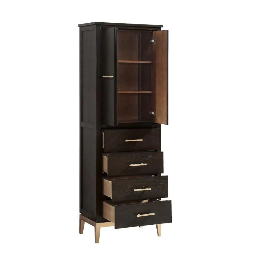 Avanity Hepburn 24-in W x 70-in H x 16-in D Dark Chocolate Freestanding Linen Cabinet with Soft-Close Storage - Image 3