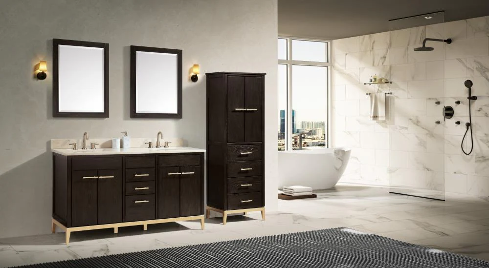 Avanity Hepburn 24-in W x 70-in H x 16-in D Dark Chocolate Freestanding Linen Cabinet with Soft-Close Storage - Image 8