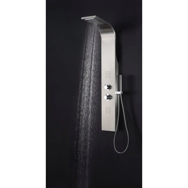ANZZI Anchorage Brushed Steel 2-Spray Shower Panel System (Valve Included) - Image 12