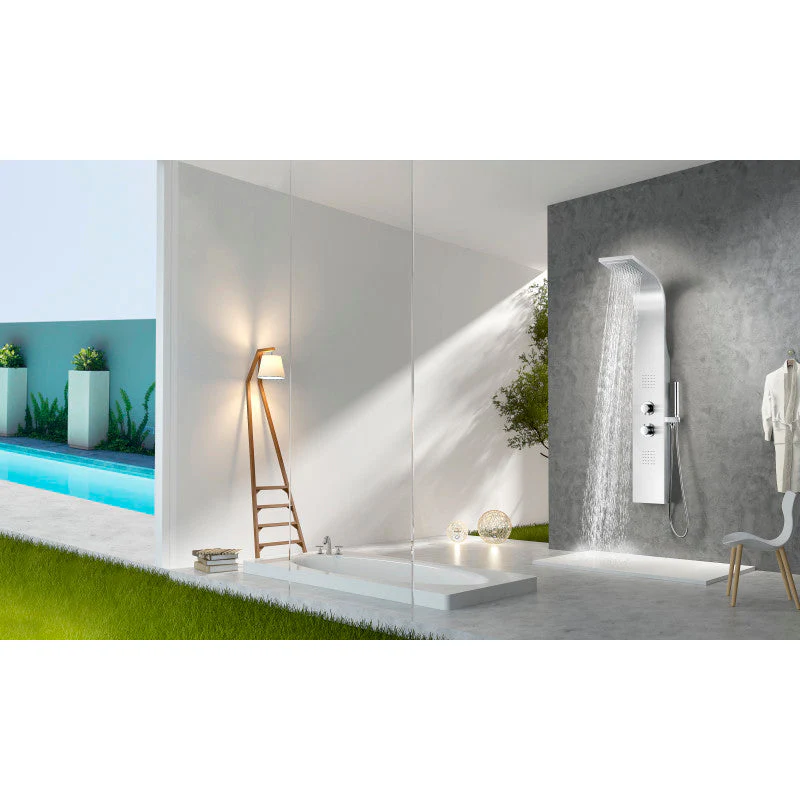 ANZZI Anchorage Brushed Steel 2-Spray Shower Panel System (Valve Included) - Image 13