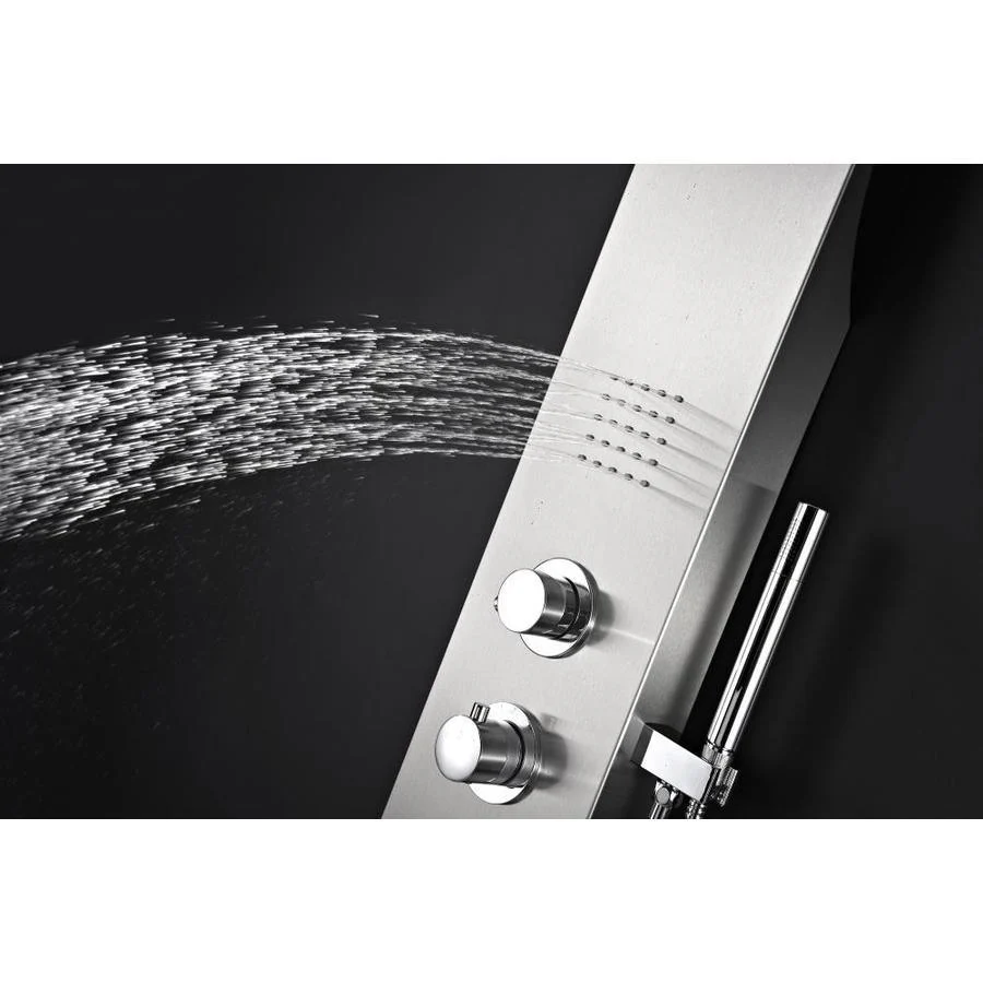 ANZZI Anchorage Brushed Steel 2-Spray Shower Panel System (Valve Included) - Image 2