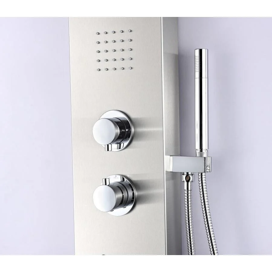 ANZZI Anchorage Brushed Steel 2-Spray Shower Panel System (Valve Included) - Image 8