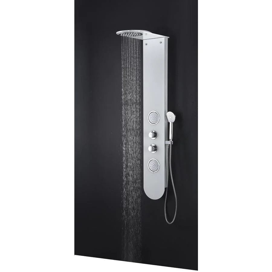 ANZZI Plains White 2-Spray Shower Panel System with Waterfall and 3-Way Diverter (Valve Included)