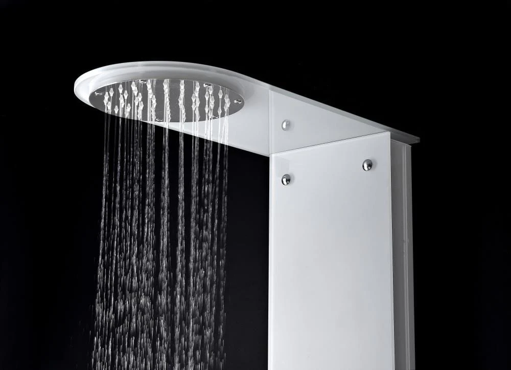 ANZZI Plains White 2-Spray Shower Panel System with Waterfall and 3-Way Diverter (Valve Included) - Image 11
