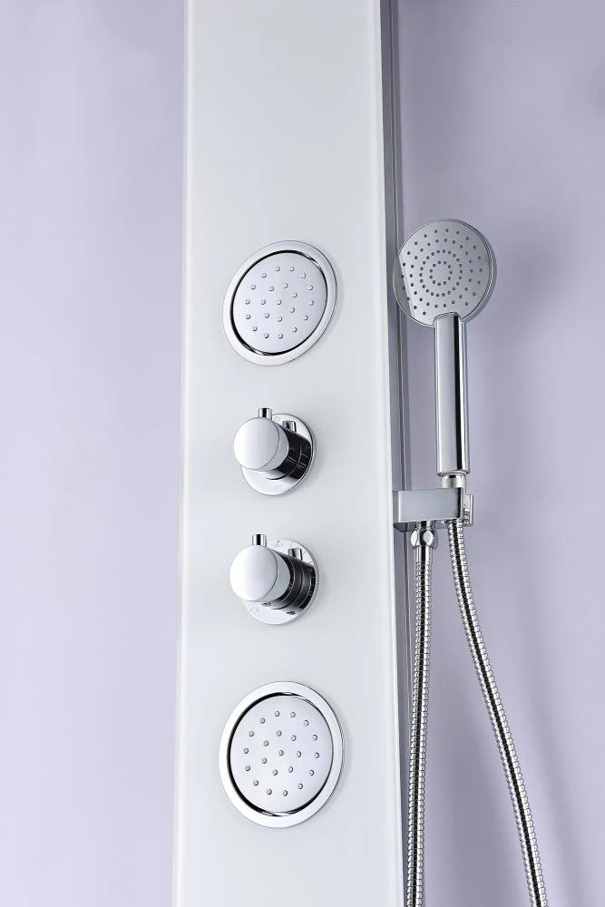 ANZZI Plains White 2-Spray Shower Panel System with Waterfall and 3-Way Diverter (Valve Included) - Image 13