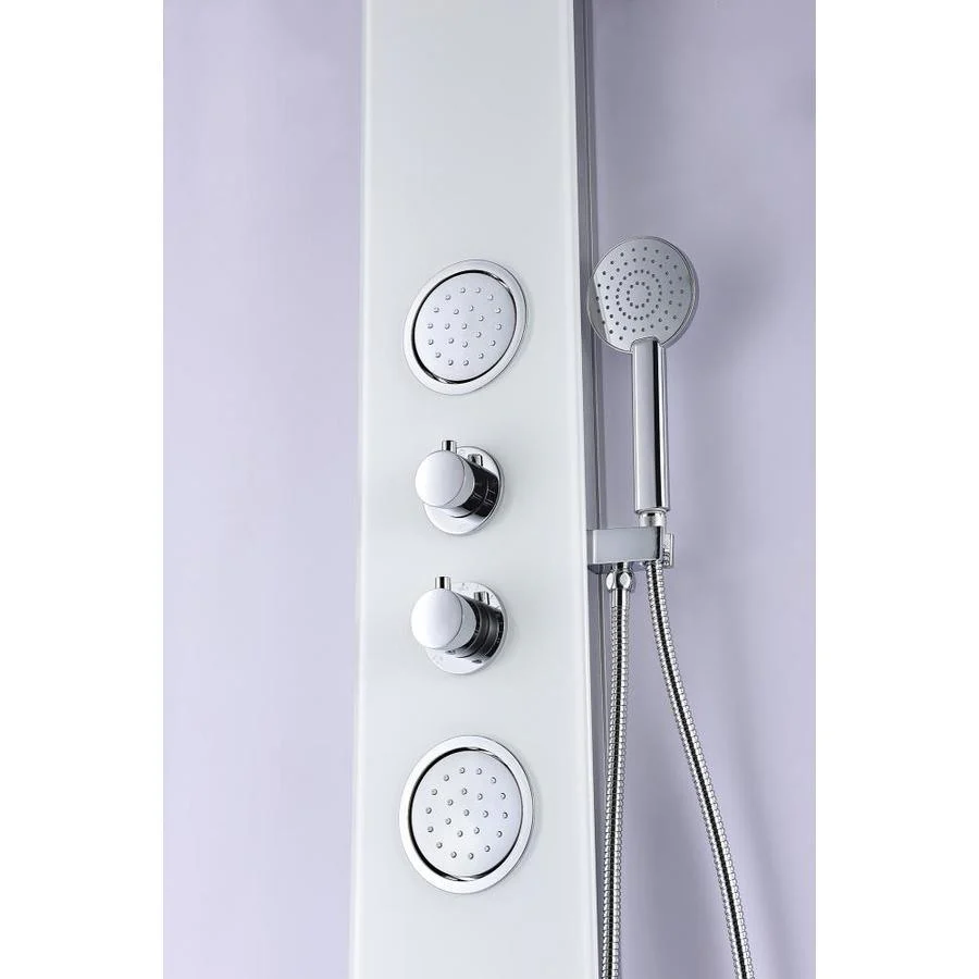 ANZZI Plains White 2-Spray Shower Panel System with Waterfall and 3-Way Diverter (Valve Included) - Image 5