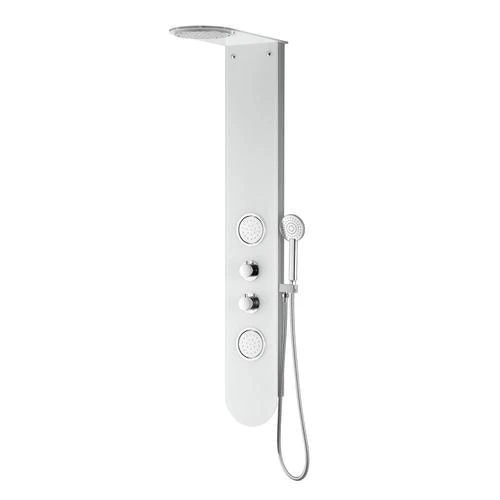 ANZZI Plains White 2-Spray Shower Panel System with Waterfall and 3-Way Diverter (Valve Included) - Image 7