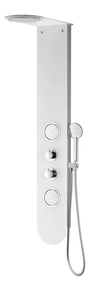 ANZZI Plains White 2-Spray Shower Panel System with Waterfall and 3-Way Diverter (Valve Included) - Image 8