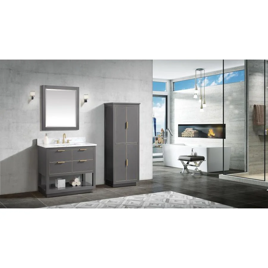 Avanity Allie/Austen 24-in W x 65-in H x 16-in D Twilight Gray Birch Freestanding Linen Cabinet - Image 3