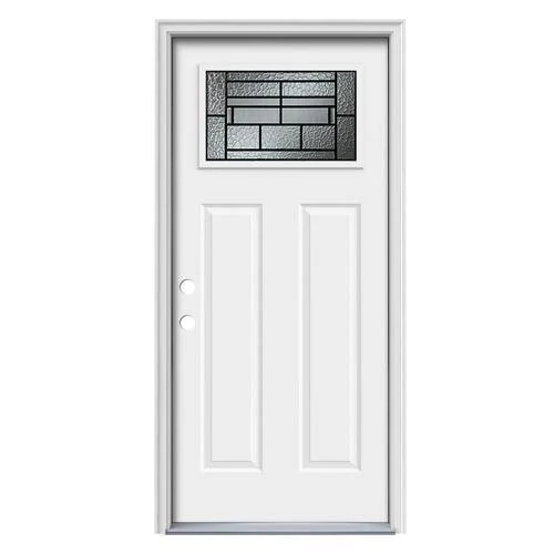 Therma-Tru Benchmark Doors Pembrook 36-in x 80-in Steel Craftsman Right-Hand Inswing Ready-to-Paint Unfinished Prehung Single Front Door with Brickmould