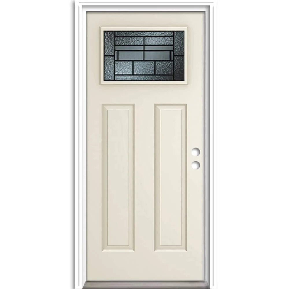Therma-Tru Benchmark Doors 36-in x 80-in Steel Craftsman Left-Hand Inswing Ready-to-Paint Unfinished Prehung Single Front Door with Brickmould - Image 2