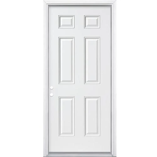 Therma-Tru Benchmark Doors 32-in x 80-in Steel Right-Hand Inswing Ready-to-Paint Unfinished Prehung Front Door with Brickmould