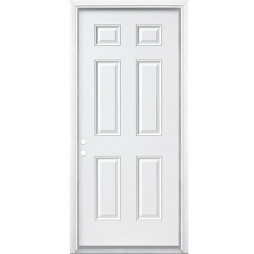 Therma-Tru Benchmark Doors 32-in x 80-in Steel Right-Hand Inswing Ready-to-Paint Unfinished Prehung Front Door with Brickmould - Image 2