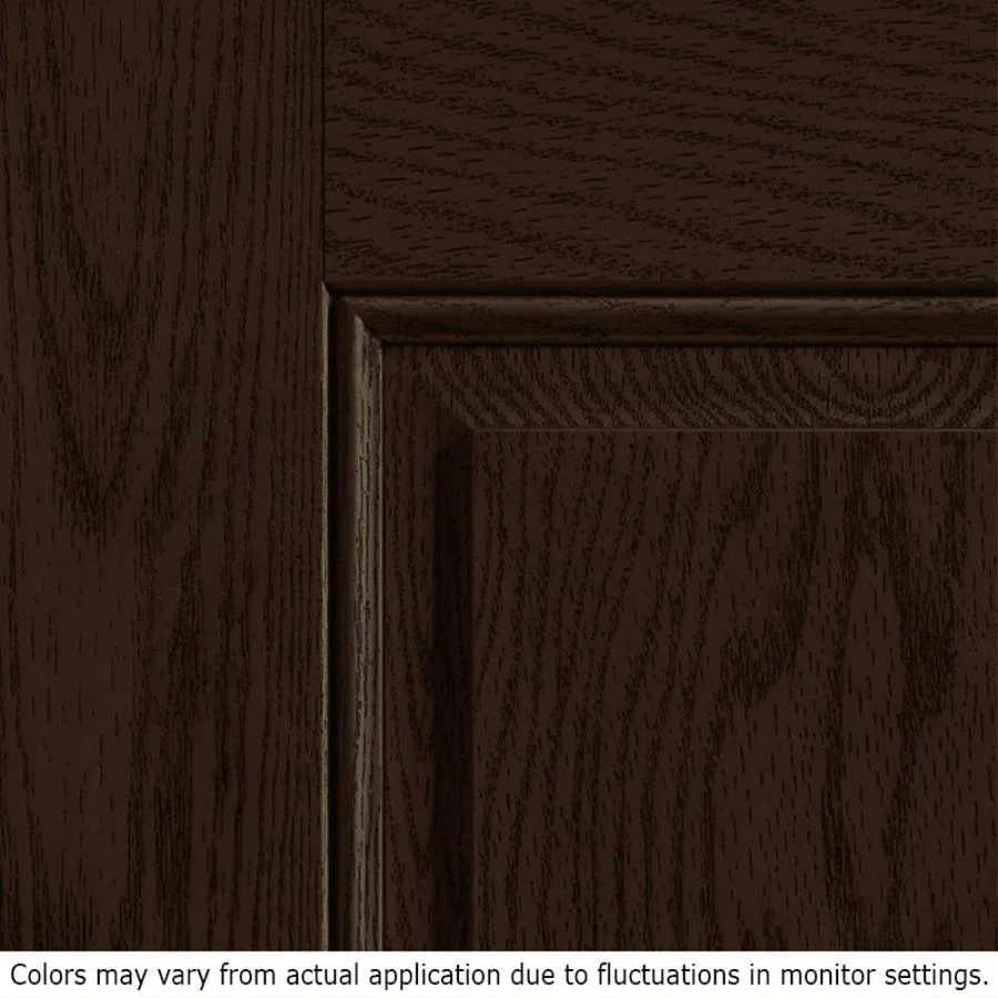 Therma-Tru Benchmark Doors Star 36-in x 80-in Fiberglass Half Lite Right-Hand Inswing Dark Elm Stained Prehung Single Front Door - Image 3