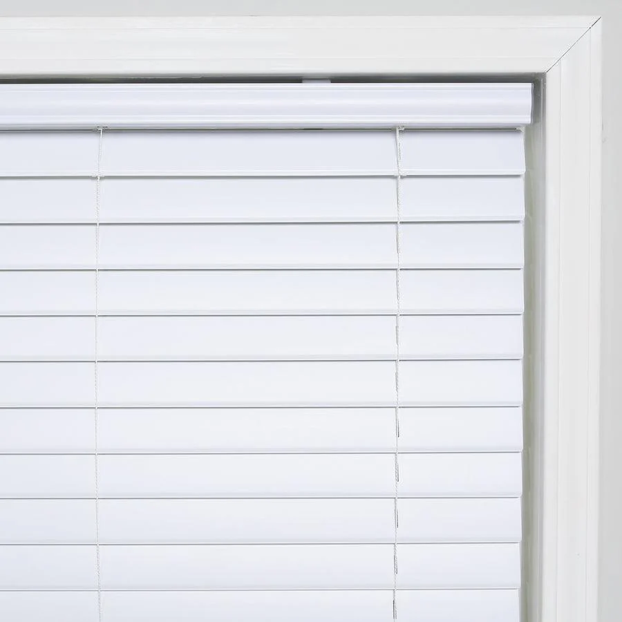 Project Source Premium 2-in Slat Width 30-in x 64-in Cordless White Vinyl Room Darkening Plantation Blinds