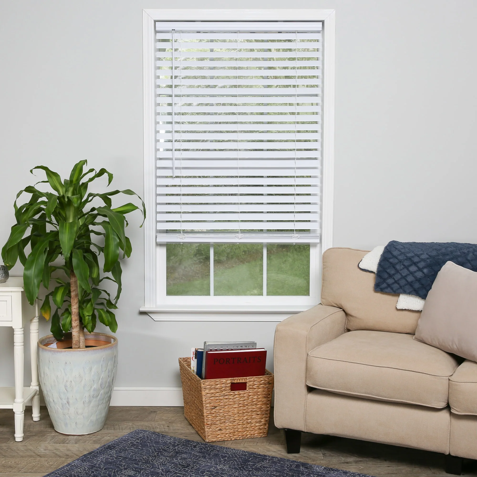 Project Source Premium 2-in Slat 36-in W x 64-in L Cordless White Vinyl Room-Darkening Plantation Blinds - Image 12