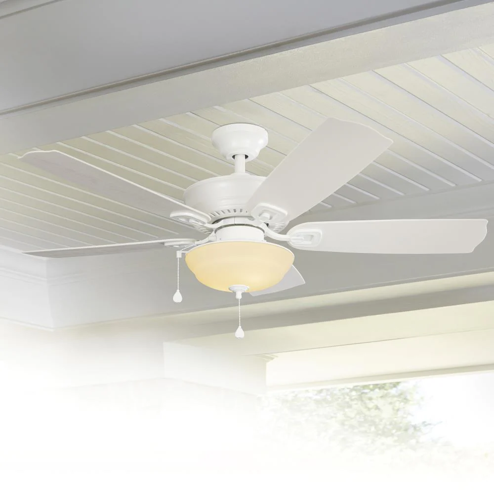 Harbor Breeze Echolake 52-in White LED Indoor/Outdoor Ceiling Fan (5-Blade) - Image 9