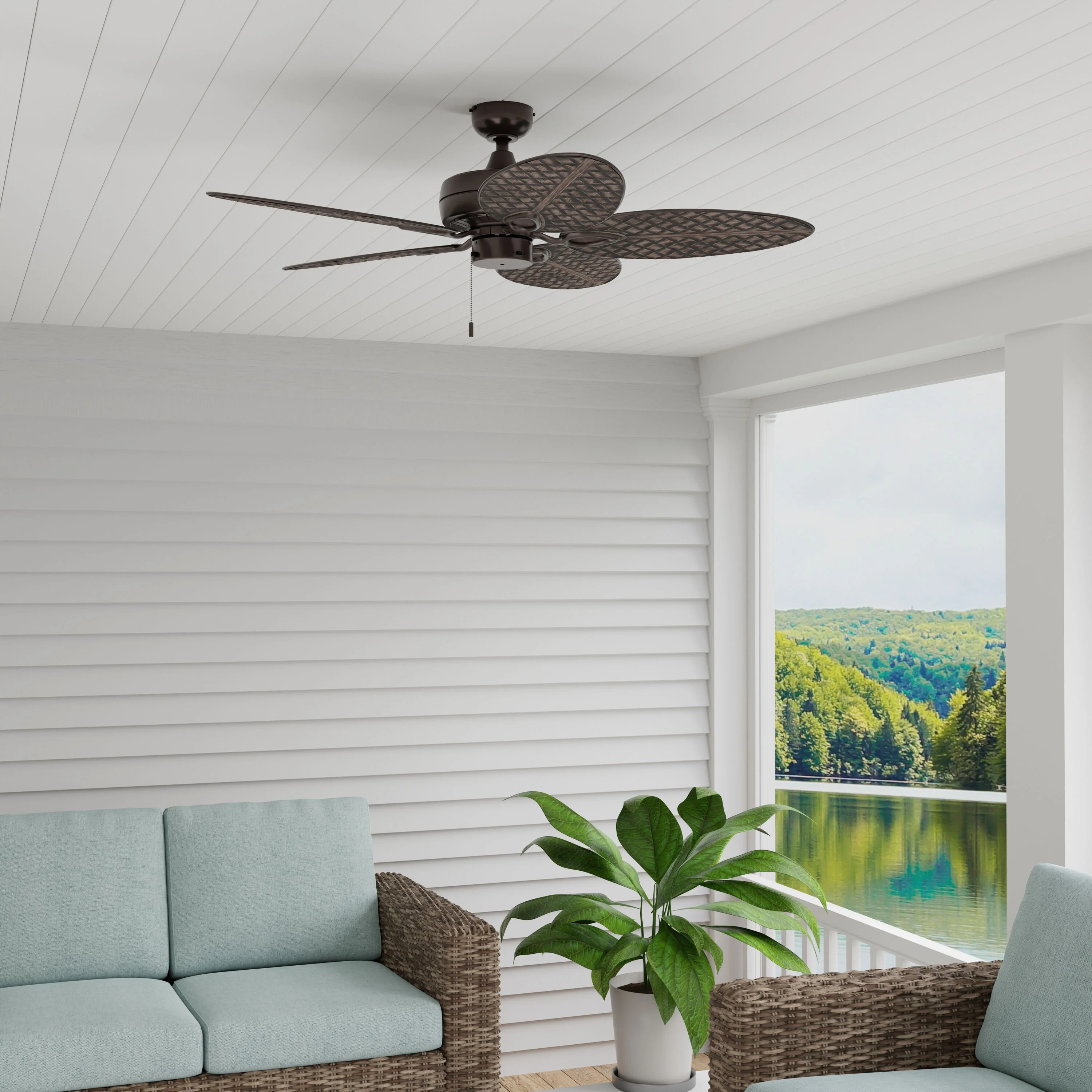 Harbor Breeze Tilghman II 52-in Bronze Indoor/Outdoor Ceiling Fan (5-Blade) - Image 12