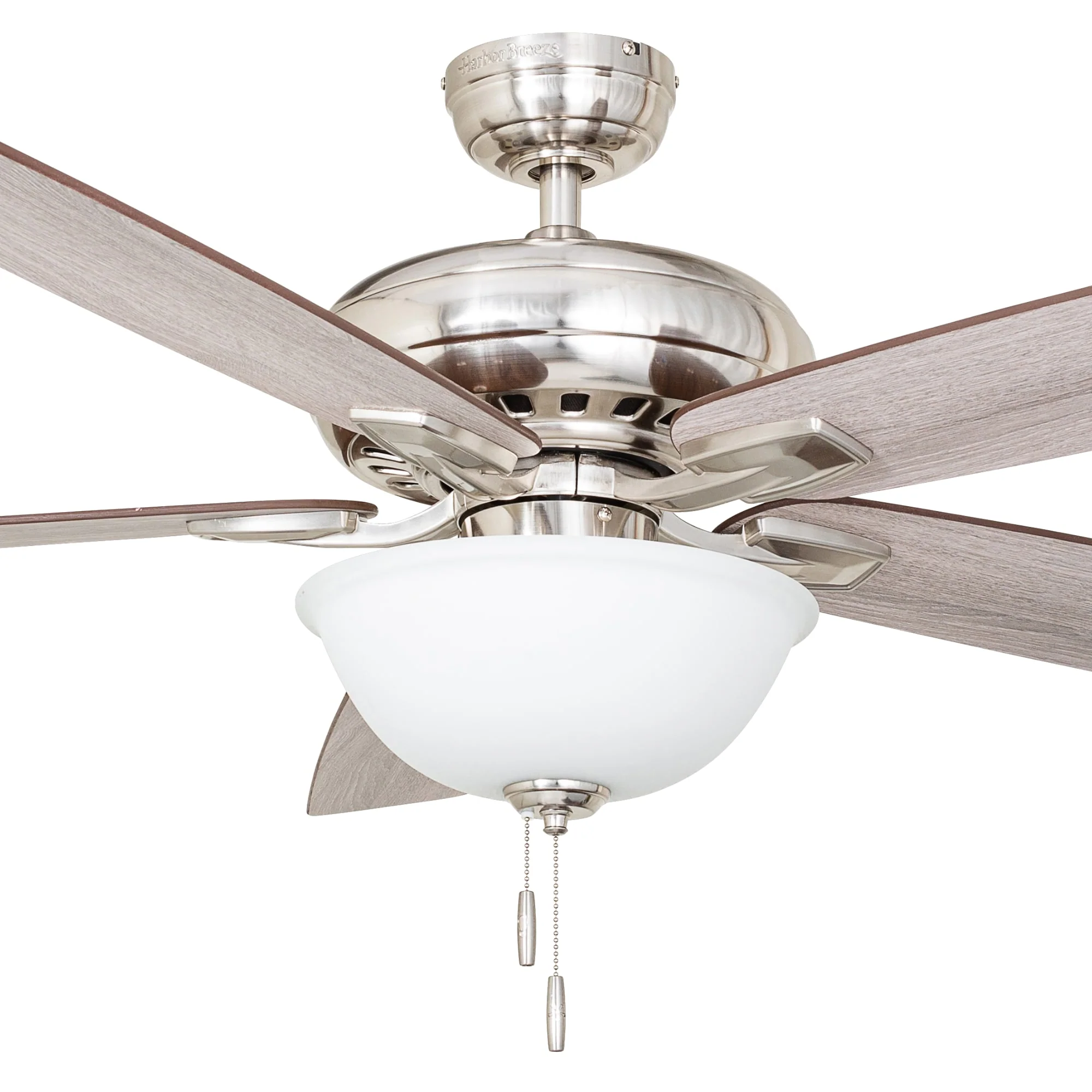 Harbor Breeze Cooperstown 62-in Brushed Nickel LED Indoor Ceiling Fan with Light, 5-Blade - Image 11