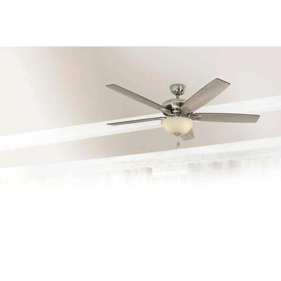 Harbor Breeze Cooperstown 62-in Brushed Nickel LED Indoor Ceiling Fan with Light, 5-Blade - Image 6