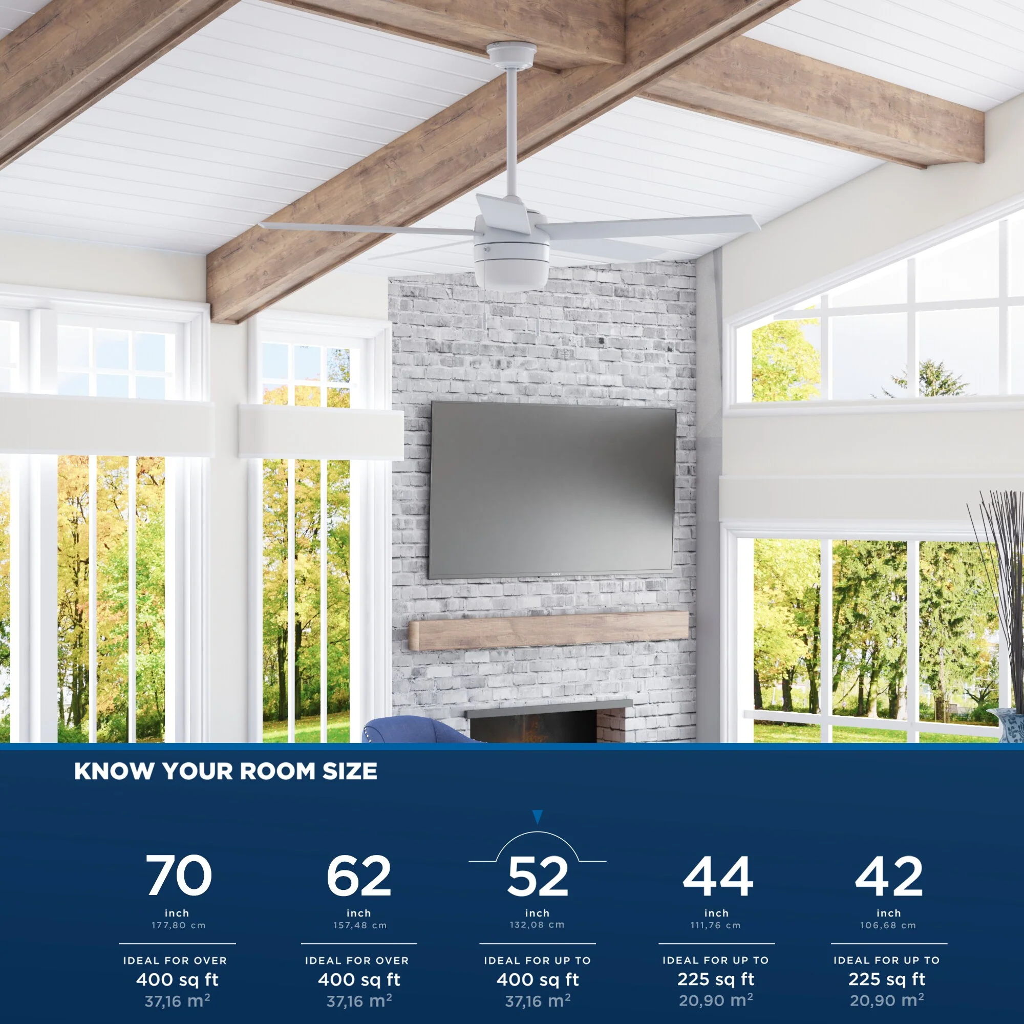 Harbor Breeze Newbern 52-in White Indoor Ceiling Fan with Light (5-Blade) - Image 10