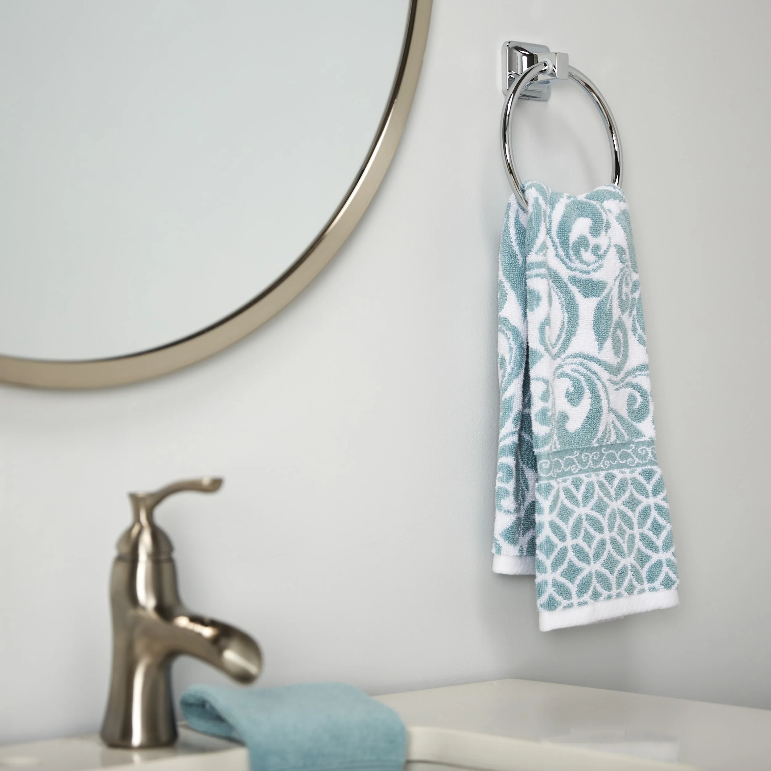Project Source Seton Chrome Wall Mount Towel Ring - Image 8