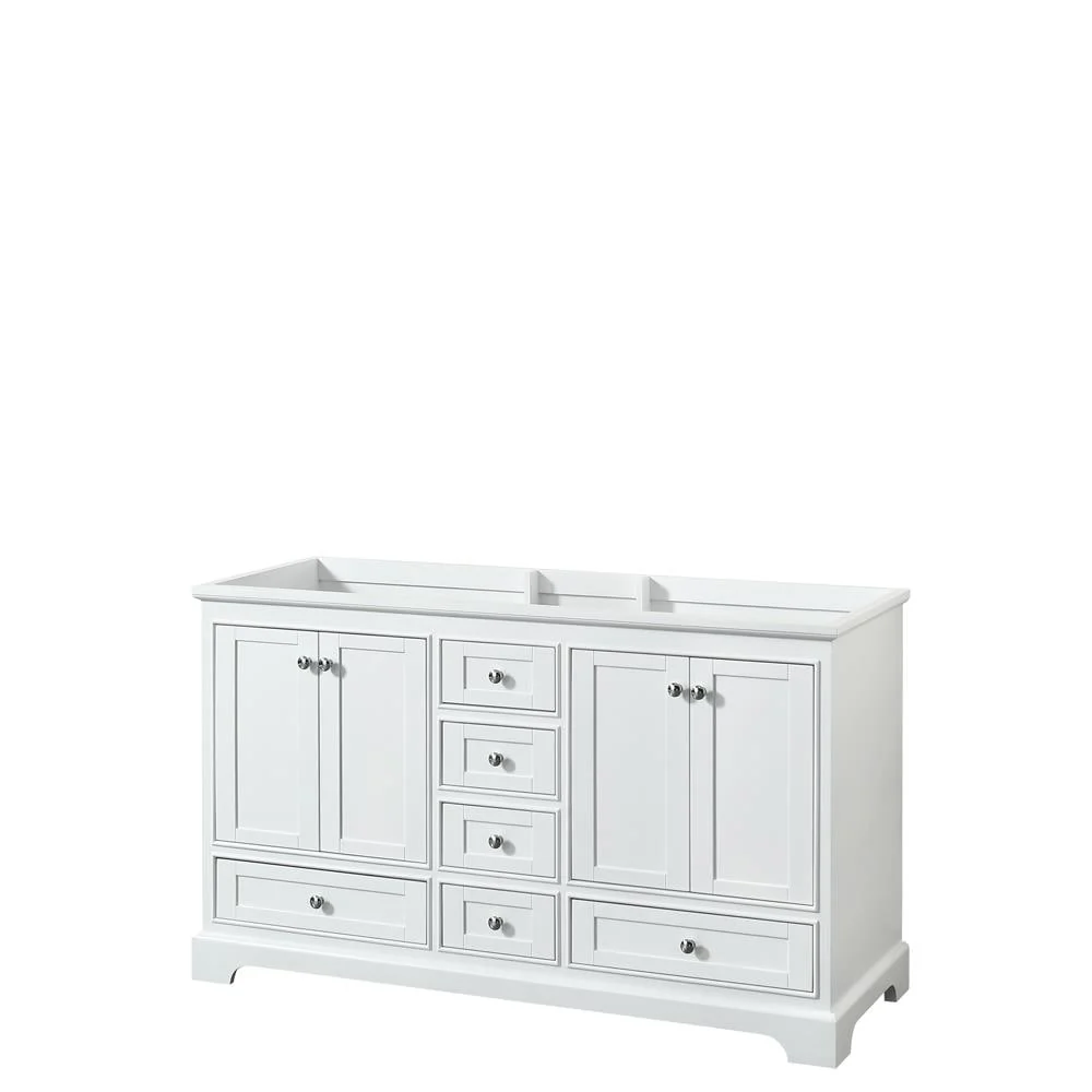 Wyndham Collection Deborah 59.25-in White Bathroom Vanity Cabinet - Image 2