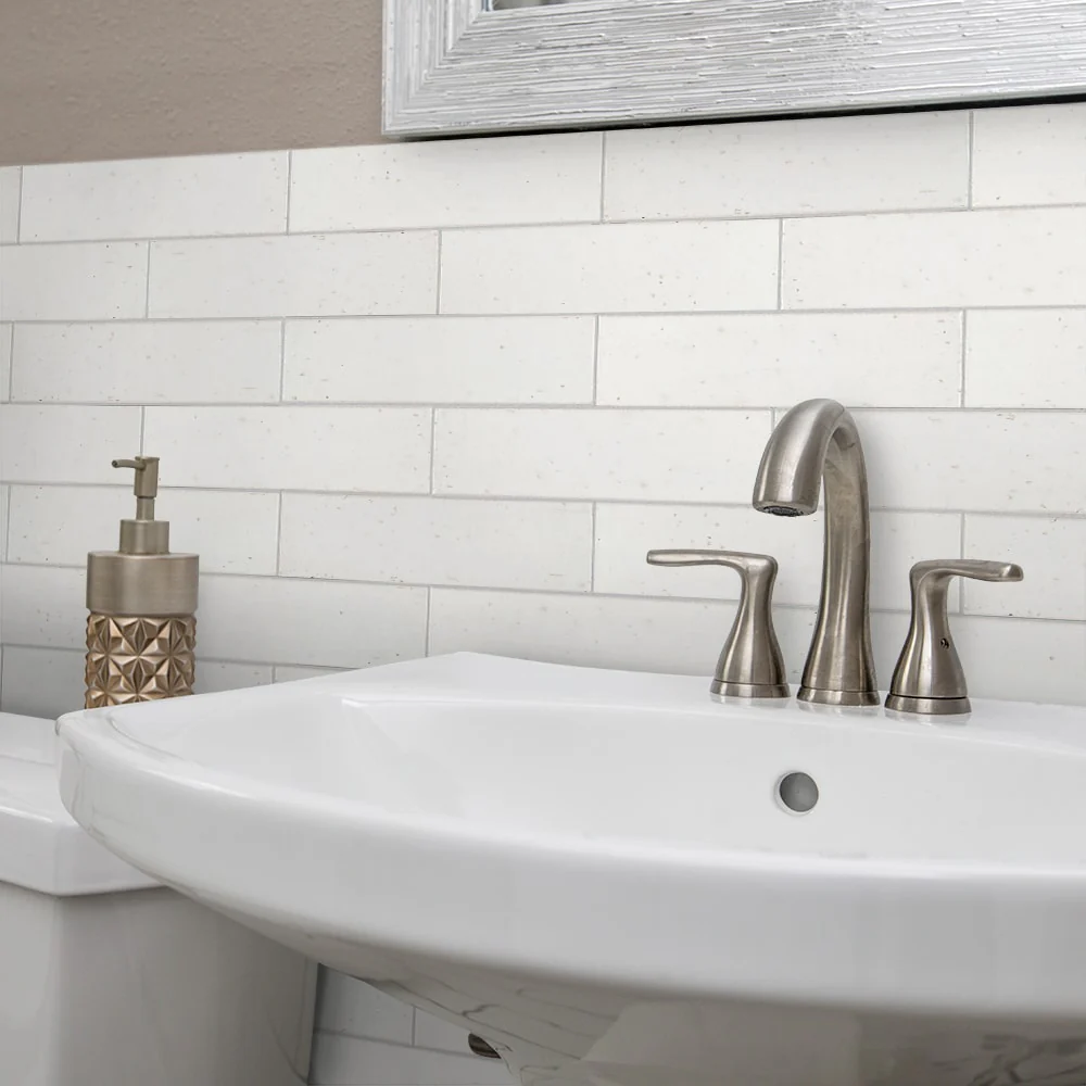 Elida Ceramica Painted Bricks White 2-in x 9-in Glazed Ceramic Brick Subway Wall Tile - Image 12