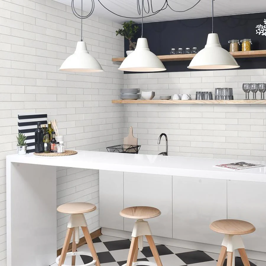 Elida Ceramica Painted Bricks White 2-in x 9-in Glazed Ceramic Brick Subway Wall Tile - Image 3