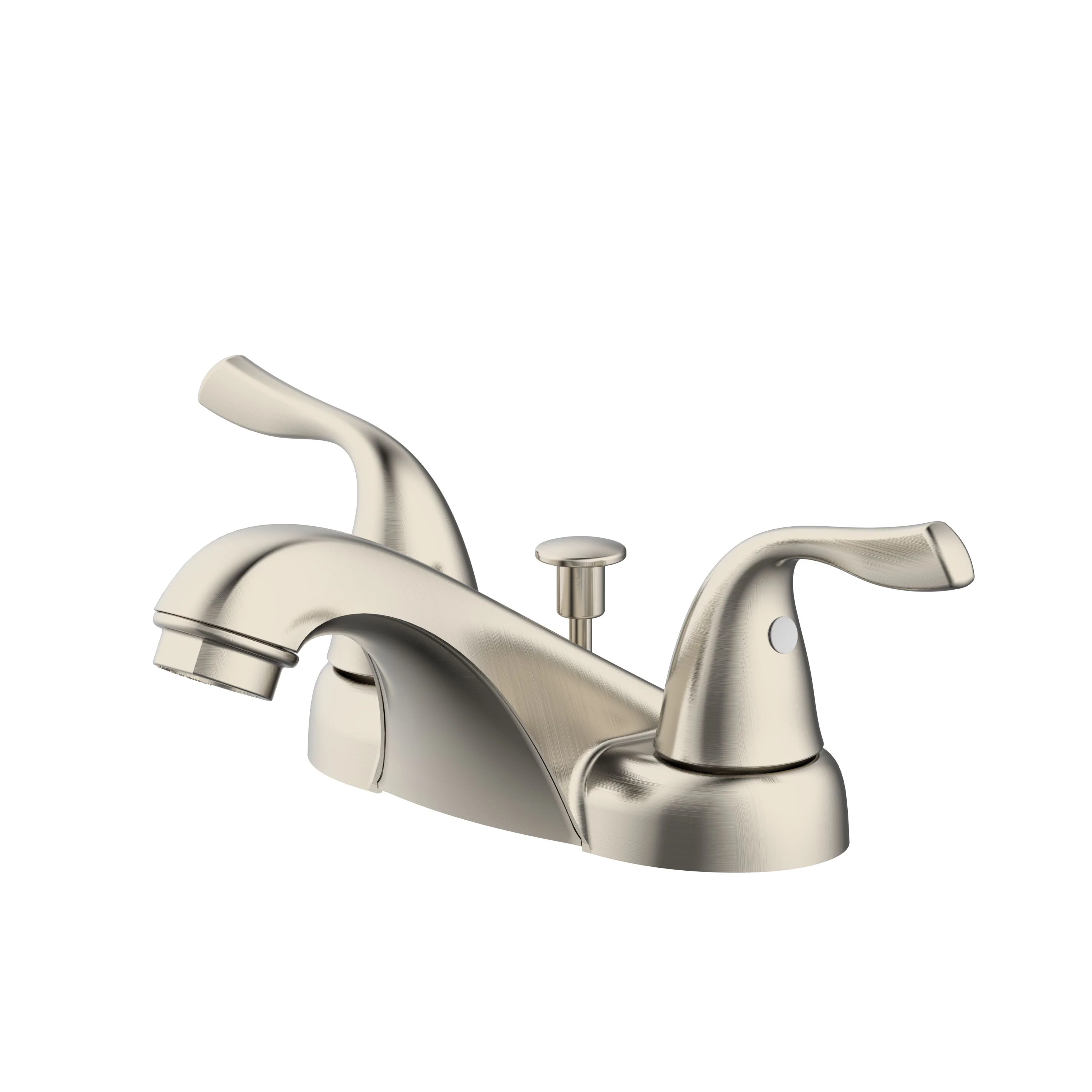 Project Source Ethan Brushed Nickel 2‑Handle 4‑in Centerset WaterSense Bathroom Sink Faucet with Drop & Lock Drain - Image 6