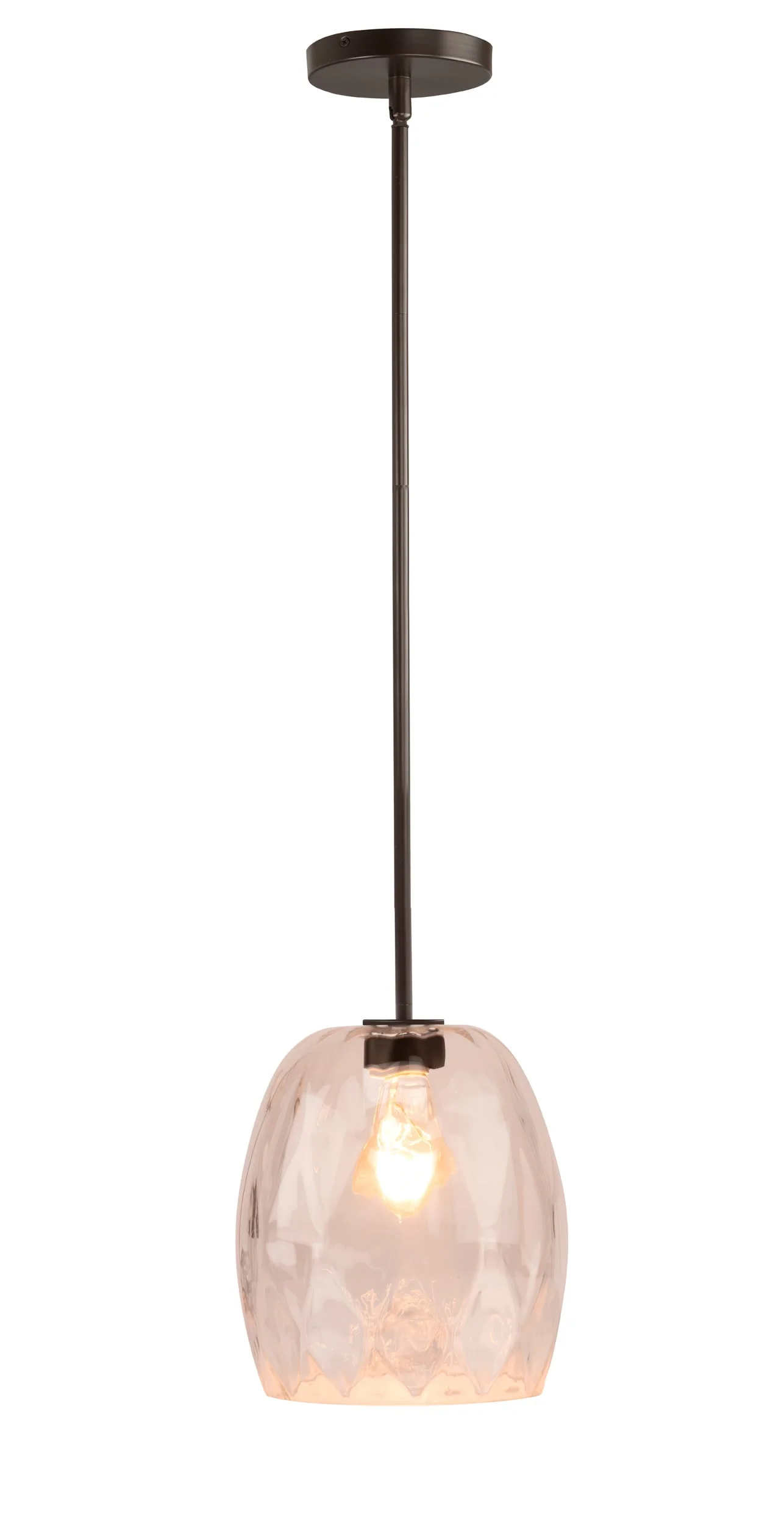 Portfolio 8.75-in H x 7.5-in W Diamond Helix Textured Glass Pendant Light Shade - Image 10