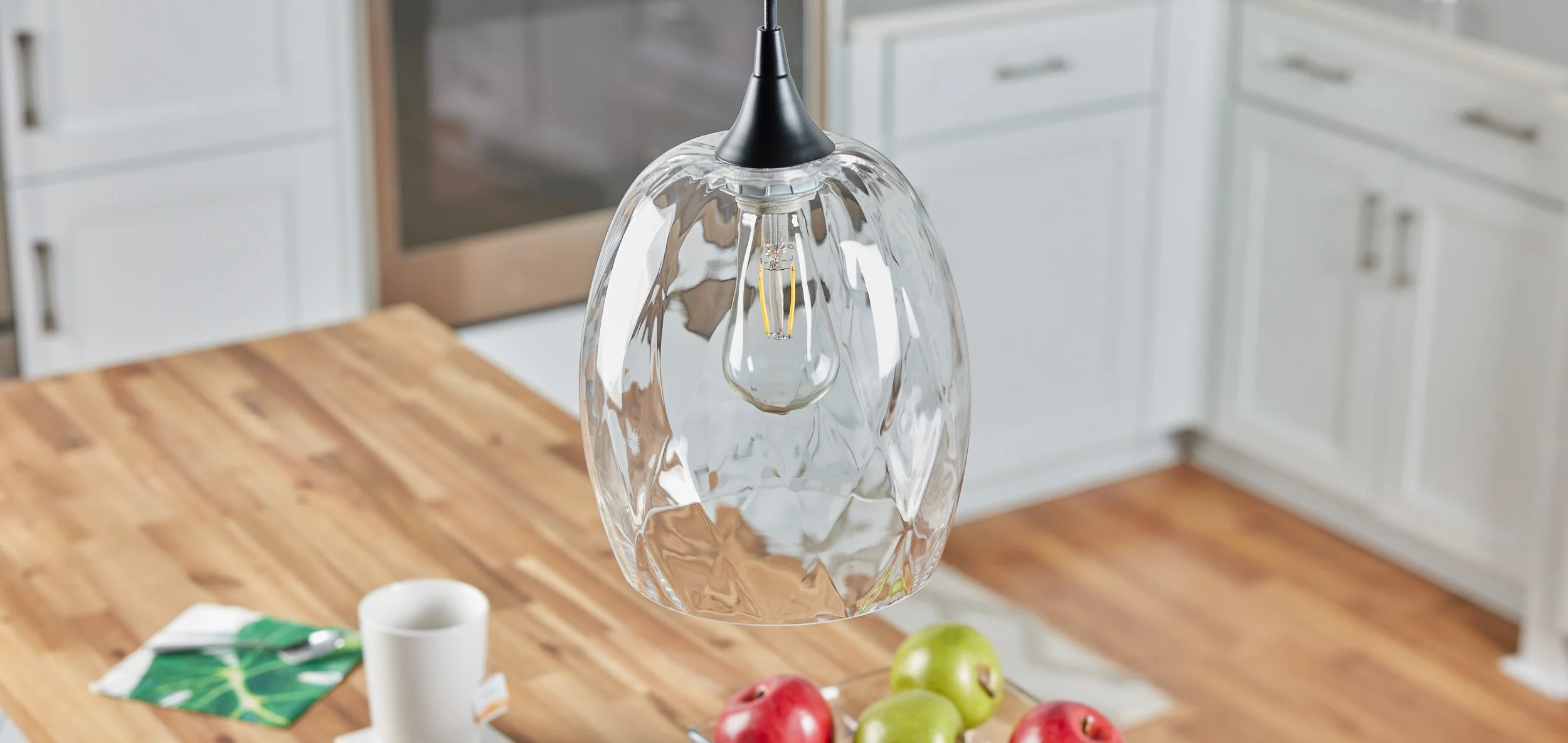 Portfolio 8.75-in H x 7.5-in W Diamond Helix Textured Glass Pendant Light Shade - Image 11