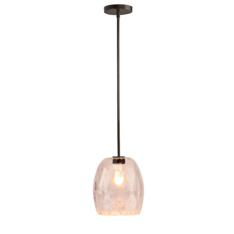 Portfolio 8.75-in H x 7.5-in W Diamond Helix Textured Glass Pendant Light Shade - Image 3