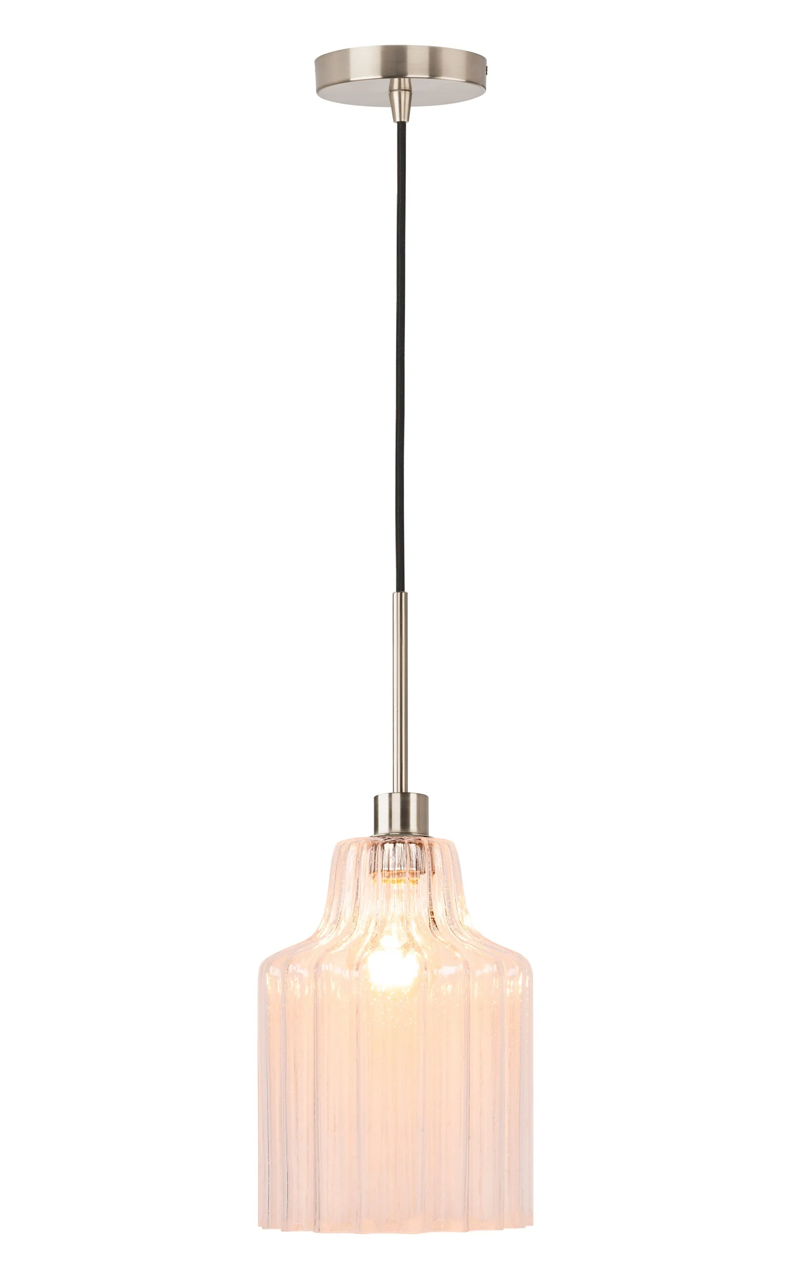 Portfolio 10.5-in H x 8-in W Pleated Elegance Textured Glass Cylinder Pendant Light Shade - Image 8