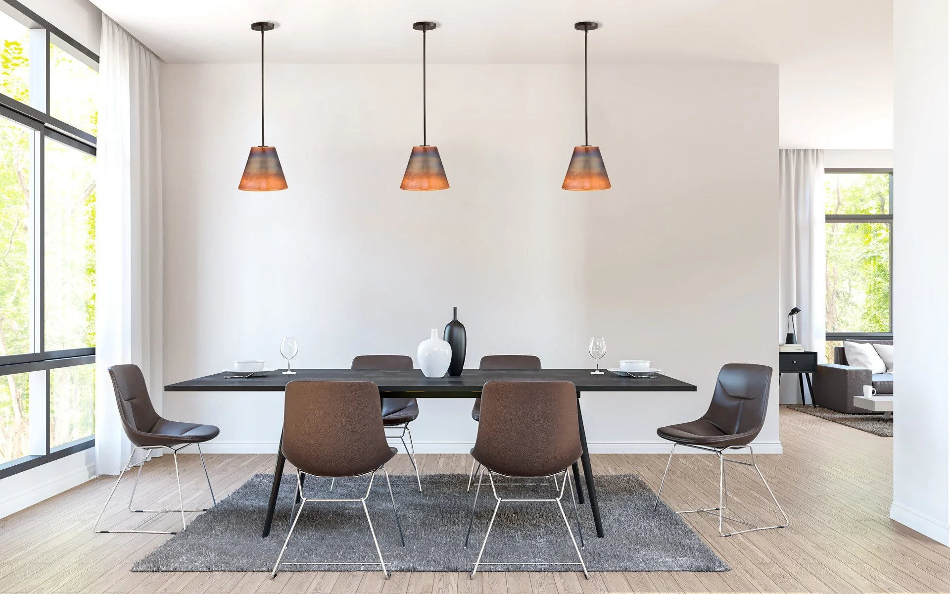 Portfolio Bronze Transitional Cylinder Pendant Light - Image 19
